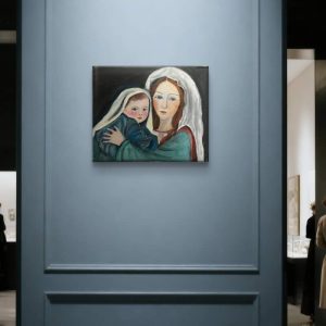 Ave Maria original acrylic painting on canvas 29 × 24 cm by Vicky Sgourelli